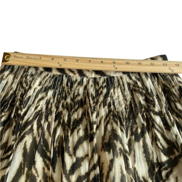 NWT Talbots Tiger Animal Print Cotton Fit & Flare Midi Skirt Women's Size 0P - Picture 9 of 9